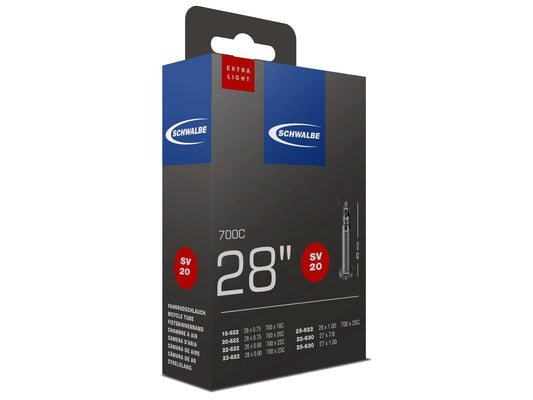 Sisäkumi SCHWALBE SV20 EXTRA LIGHT 700 x 18-25c (18-25x622-630) Presta (Removable core) 40 mm